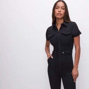 Good American black denim jumpsuit M